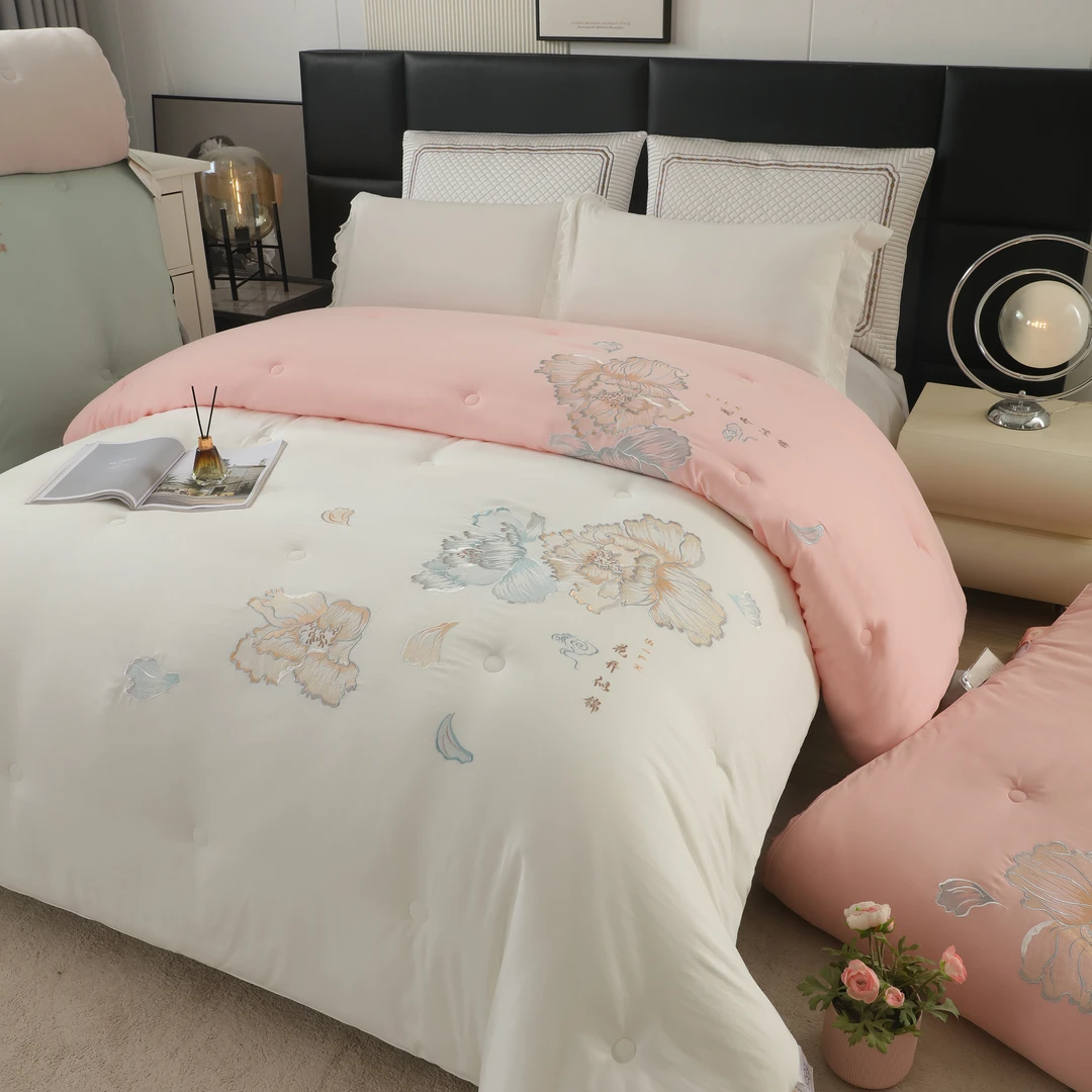 袁小姐【高端孤品】花开似景刺绣SILK捡漏高档被芯春秋被梦瑶子母被