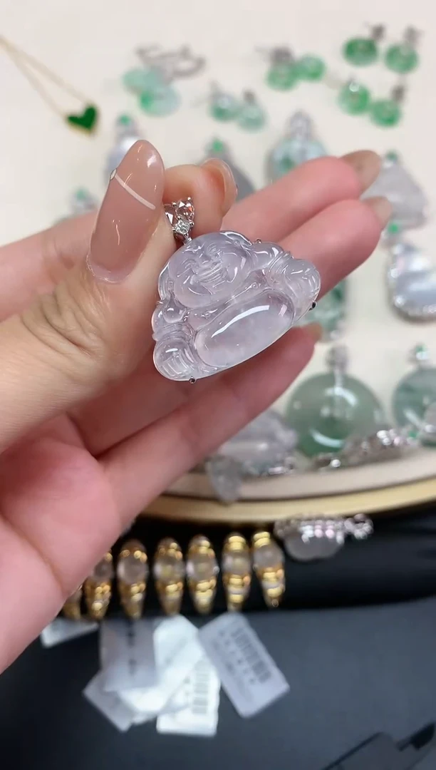 【闪购商品】翡翠吊坠(不含链)18K金镶嵌吊坠S192|6980