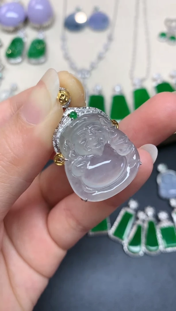 【闪购商品】翡翠吊坠(不含链)18K金镶嵌A14|5800