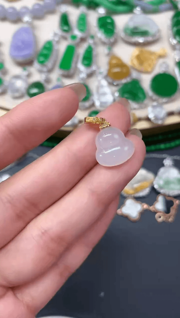 【闪购商品】翡翠吊坠(不含链)18K金镶嵌吊坠S69|980