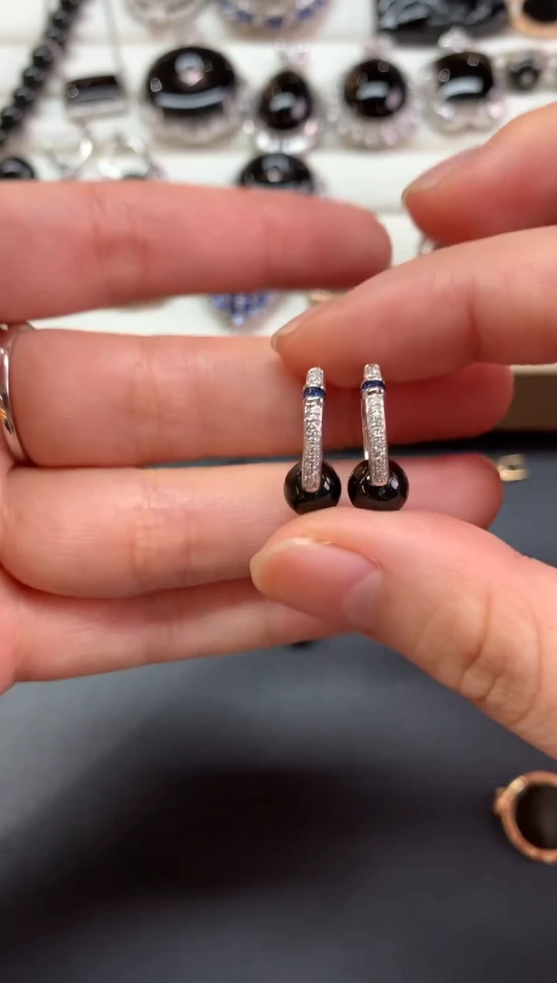 【闪购商品】翡翠耳饰18K金镶嵌D399|3500