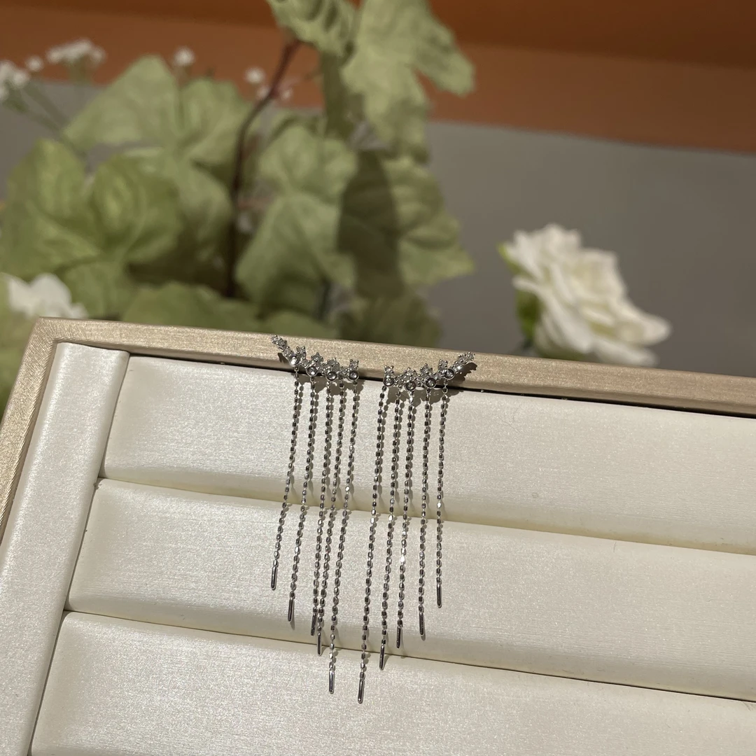 【流苏耳钉】18K金钻石流苏耳钉-HMY36|BZS4