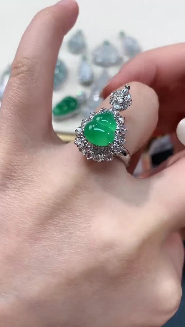 【闪购商品】翡翠戒指18K金镶嵌戒指A130|19800