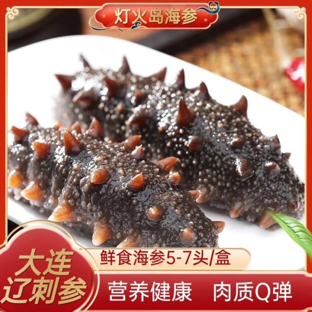 灯火岛海参海鲜5-7头/斤大连刺参新鲜软糯Q弹鲜美多汁营养高品质