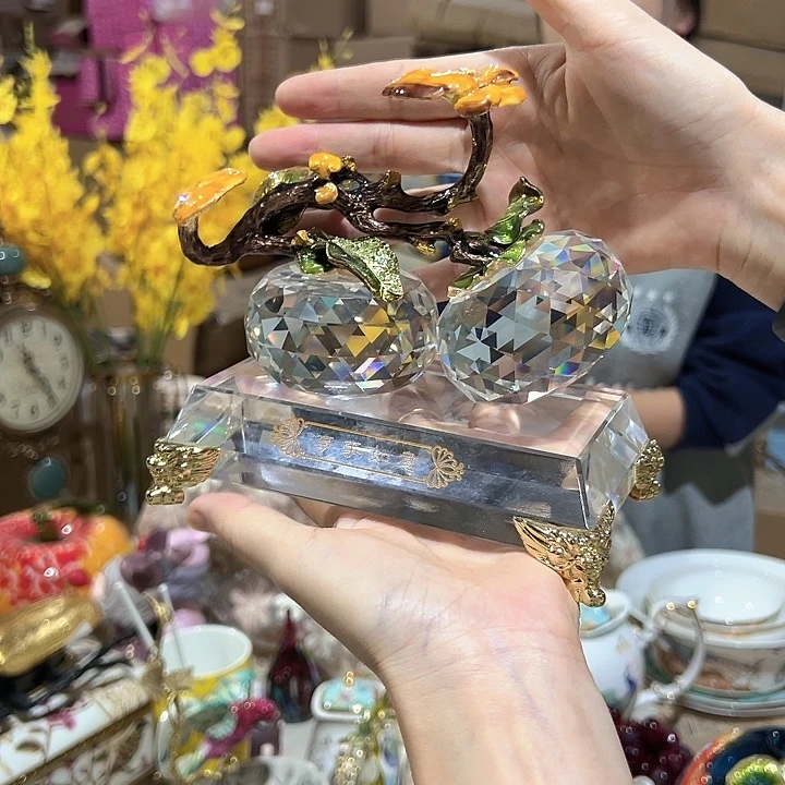 【闪购商品】水晶珐琅彩摆件花