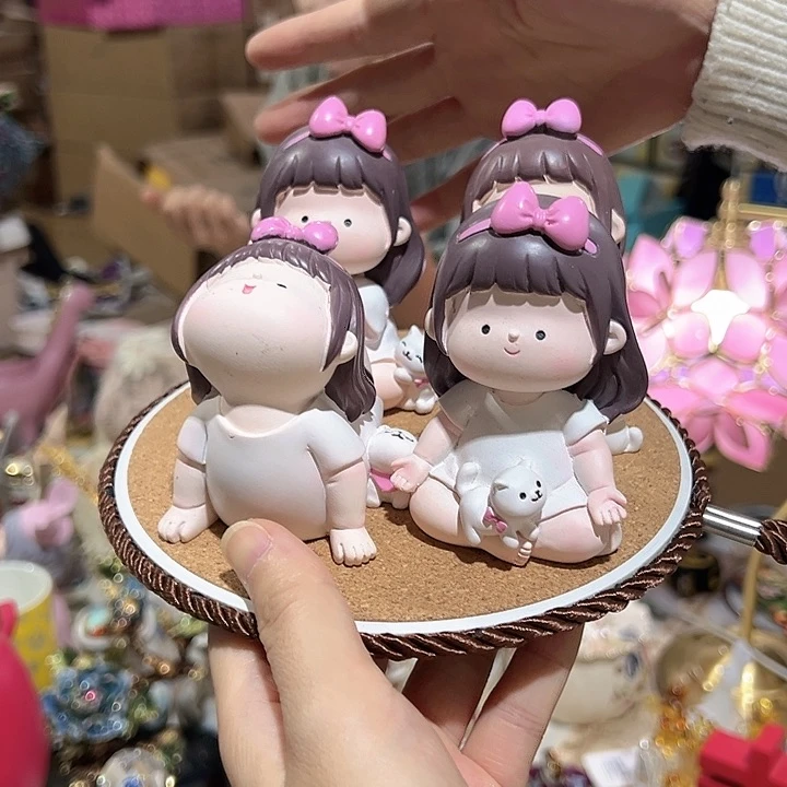 【闪购商品】女孩摆件4个花