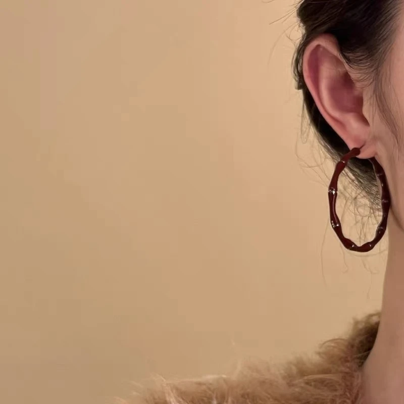 铜合金耳饰 【心满意竹】小众复古个性经典气质时尚-847