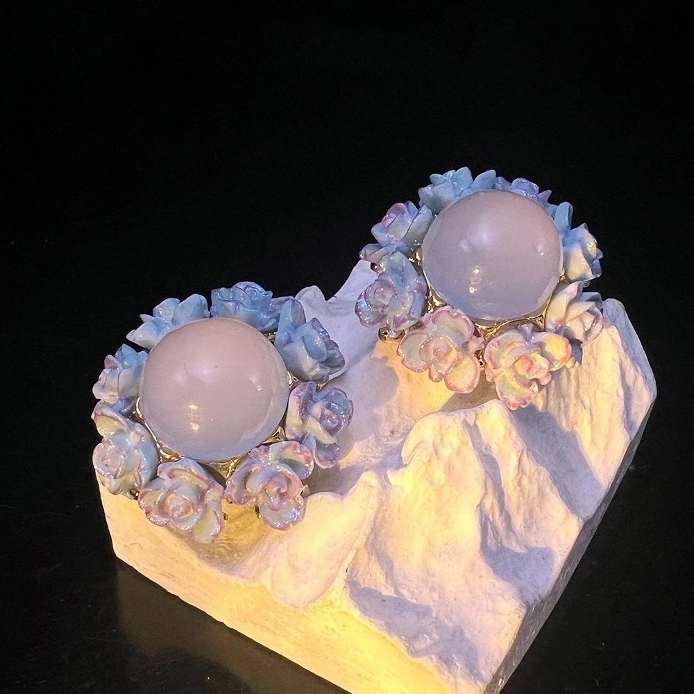 铜合金耳饰 【花幻令】清新炫彩甜美重工小众设计感-846