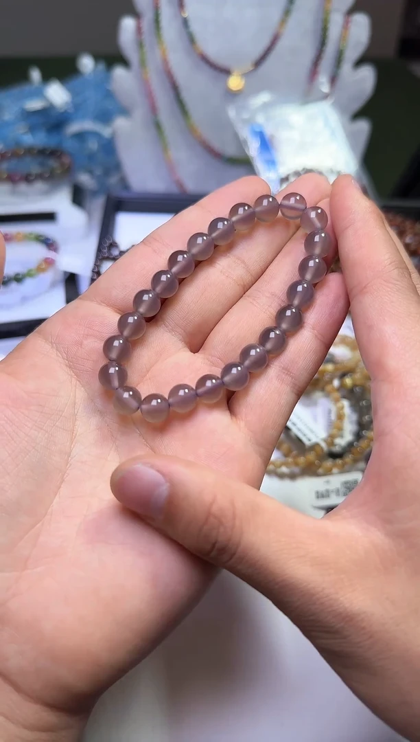 【闪购商品】玛瑙/玉髓/未镶嵌烟紫手串