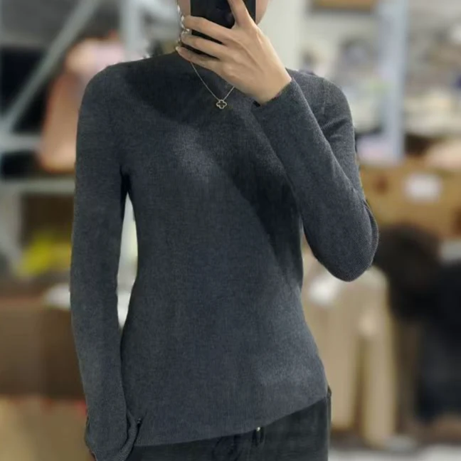 【LL-100%羊毛衫】女士秋冬澳洲美丽诺羊毛针织衫