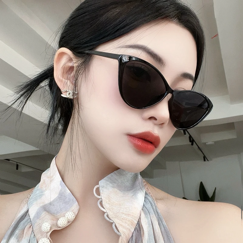 韩版猫眼大框辣妹时尚墨镜女潮圆脸凹造型复古遮阳显脸小太阳眼镜