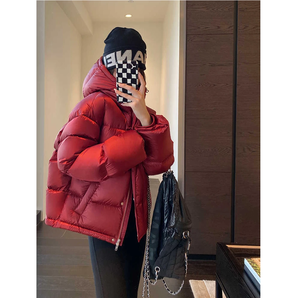 羽绒服女2024冬季新款加厚连帽面包服