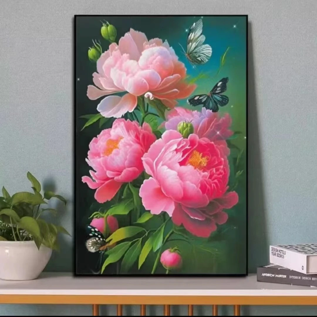 蝶舞十字绣2023新款线绣客厅卧室满修植物花卉牡丹花刺绣手工