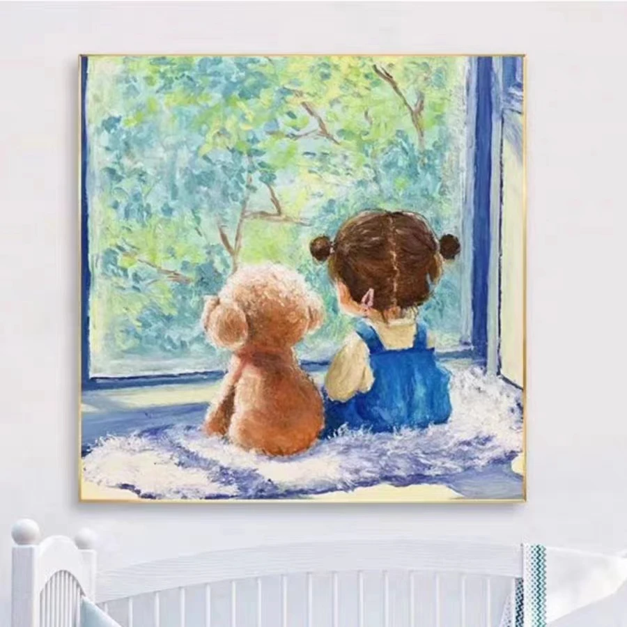 十字绣暖暖小时光2023新款线绣客厅卧室女孩宠物温馨风景小件满绣