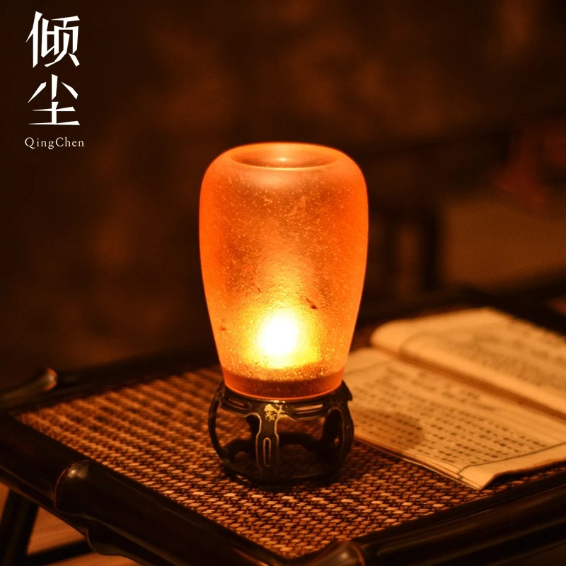 静定 古篱烛台 紫铜琉璃灯 点蜡烛 高颜值禅意氛围感十足高端 梦