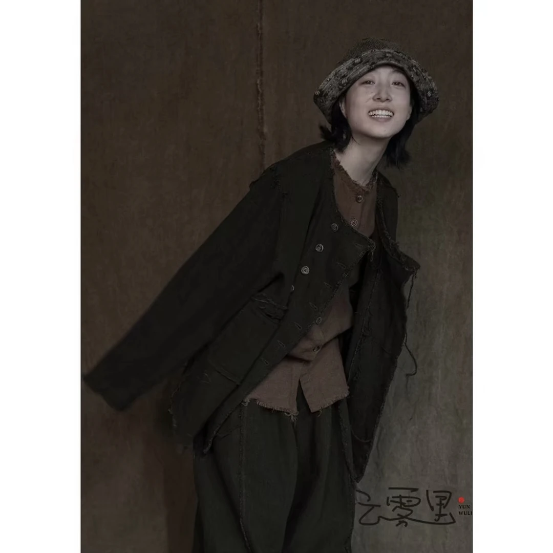 冬冬分享《云雾里》1028#原创设计复古文艺双排扣休闲外套