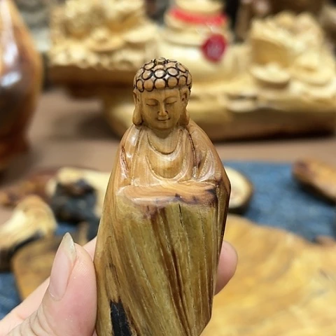 木太行崖柏手把摆件
