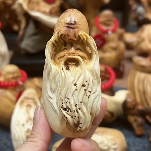 木太行崖柏手把摆件