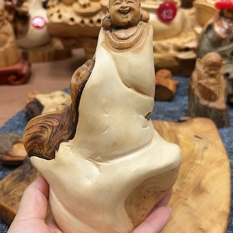 木太行崖柏手把摆件