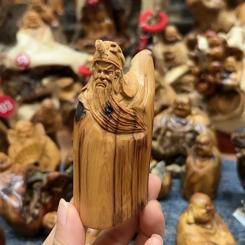 木太行崖柏手把摆件