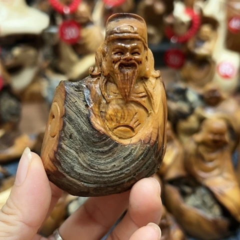 木太行崖柏手把摆件
