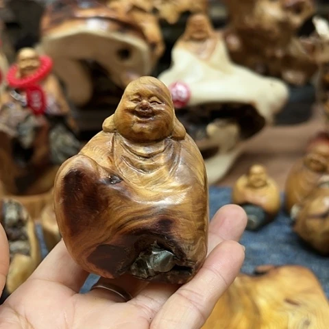木太行崖柏手把摆件