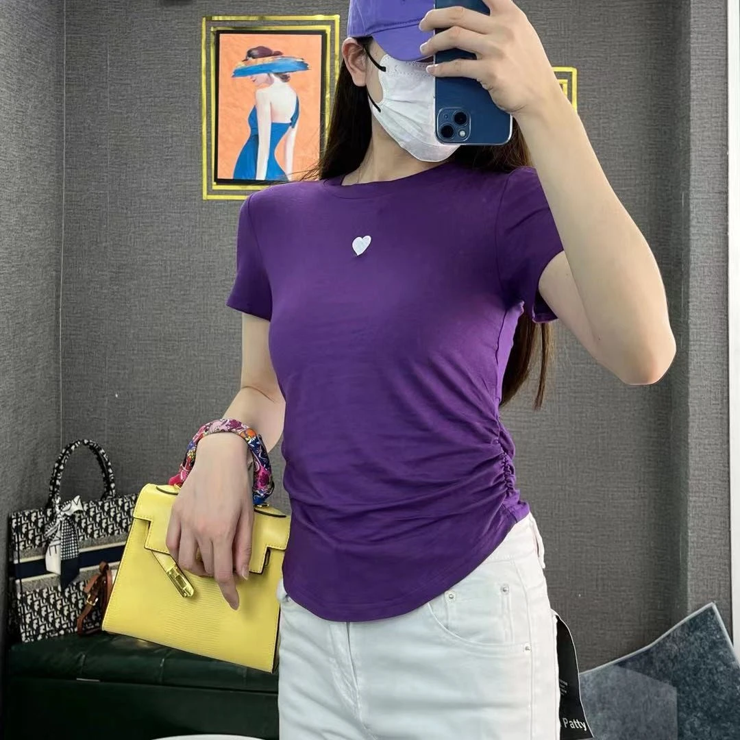 深圳南油高品质《火辣短T恤》百搭夏季修身纯色打底显瘦半袖休闲