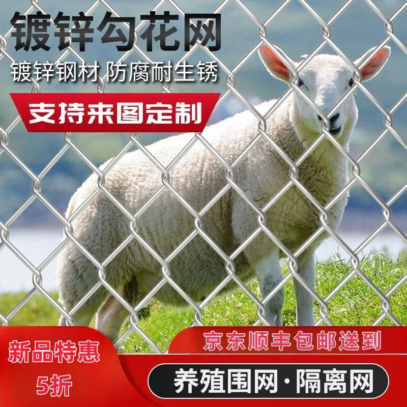 镀锌铁丝网护栏网勾花网户外养殖羊牛猪钢丝网果园围栏防护网栅栏