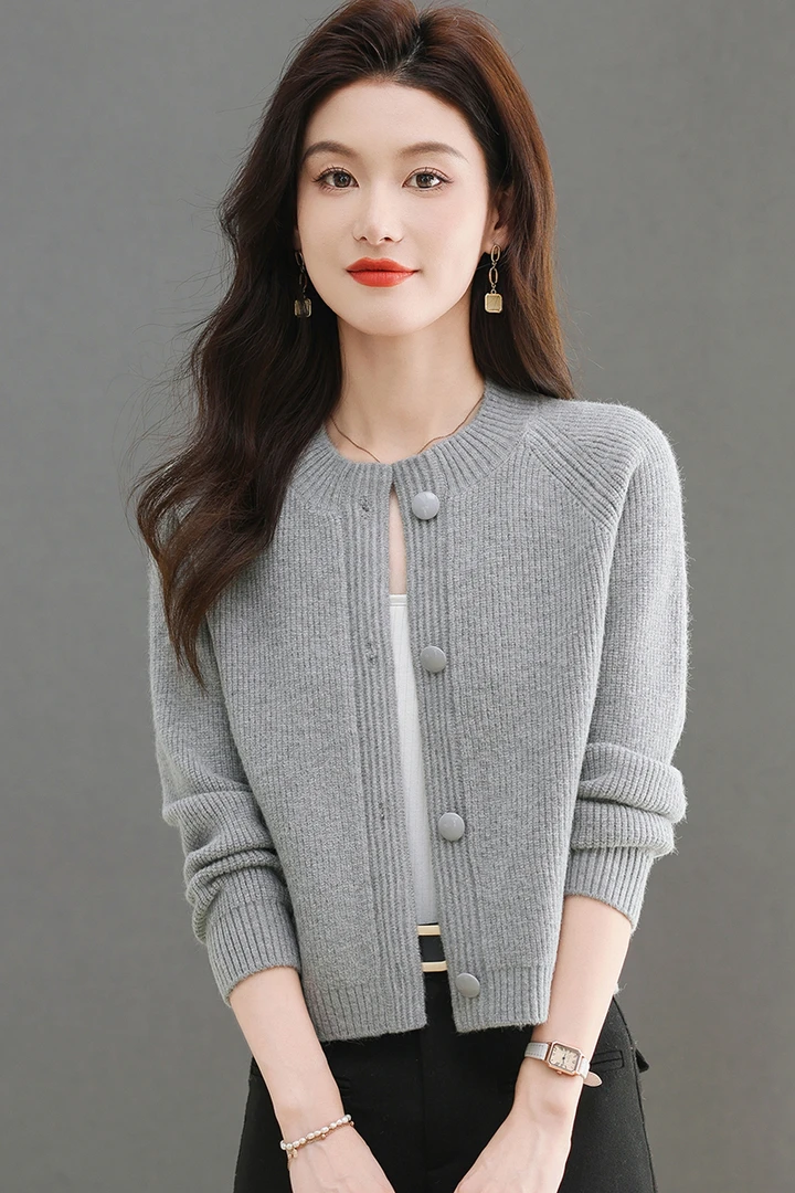 2024新款女士开衫百搭时尚洋气单穿外穿气质宽松针织衫X180