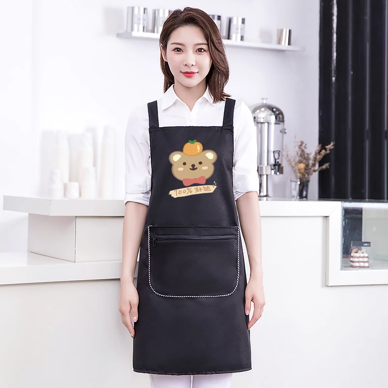 拉链口袋厨房家用时尚餐饮男女工作服耐脏耐磨批发可爱防油防污