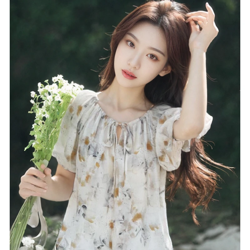 36545【邱系列】设计感碎花衬衫QM9265