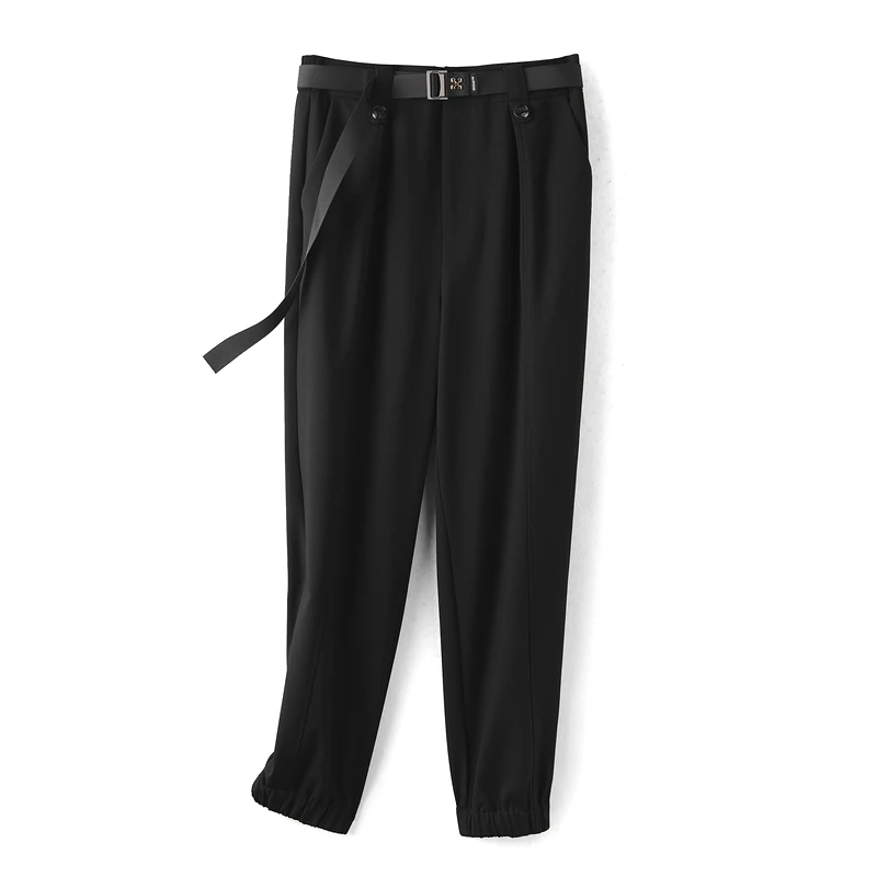 27798【妮系列】黑色气质工装休闲裤025K01201