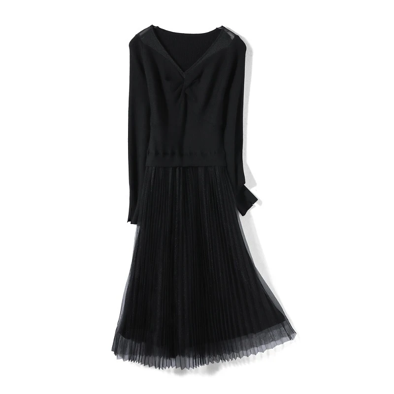 32009【序系列】时尚纯色网纱连衣裙2311A8358