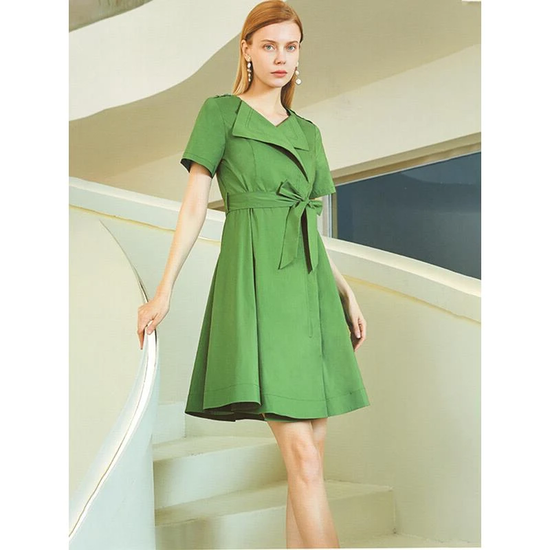 24345【红系列】收腰显瘦百搭连衣裙X8100