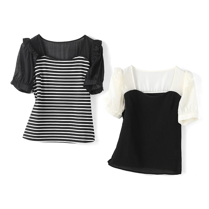 350436【朗系列】方领透气轻薄设计感T恤8Q223S311