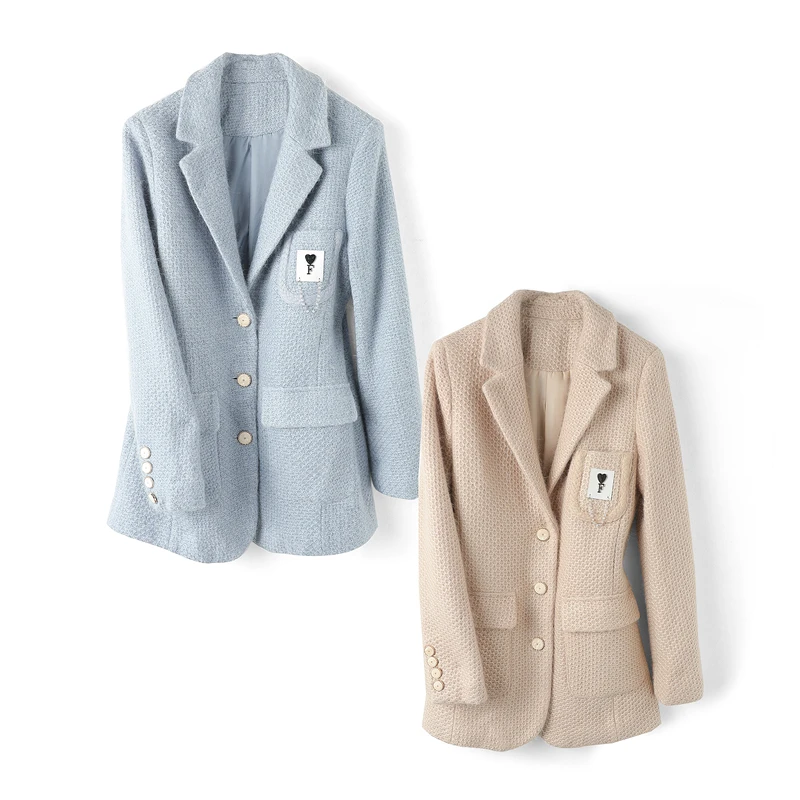 29078【糖系列】气质百搭毛呢西装外套DWT2151072