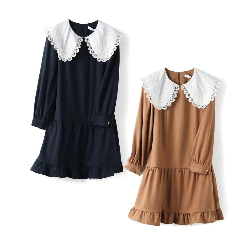 29518【熠系列】娃娃领呢料连衣裙2501503