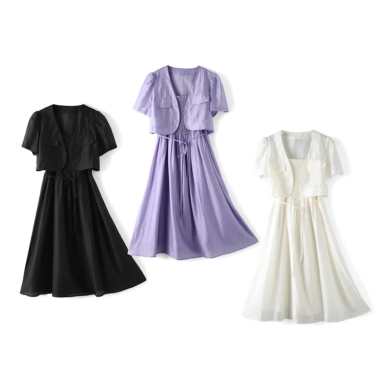 350203【贝系列】外套+连衣裙两件套033T02721