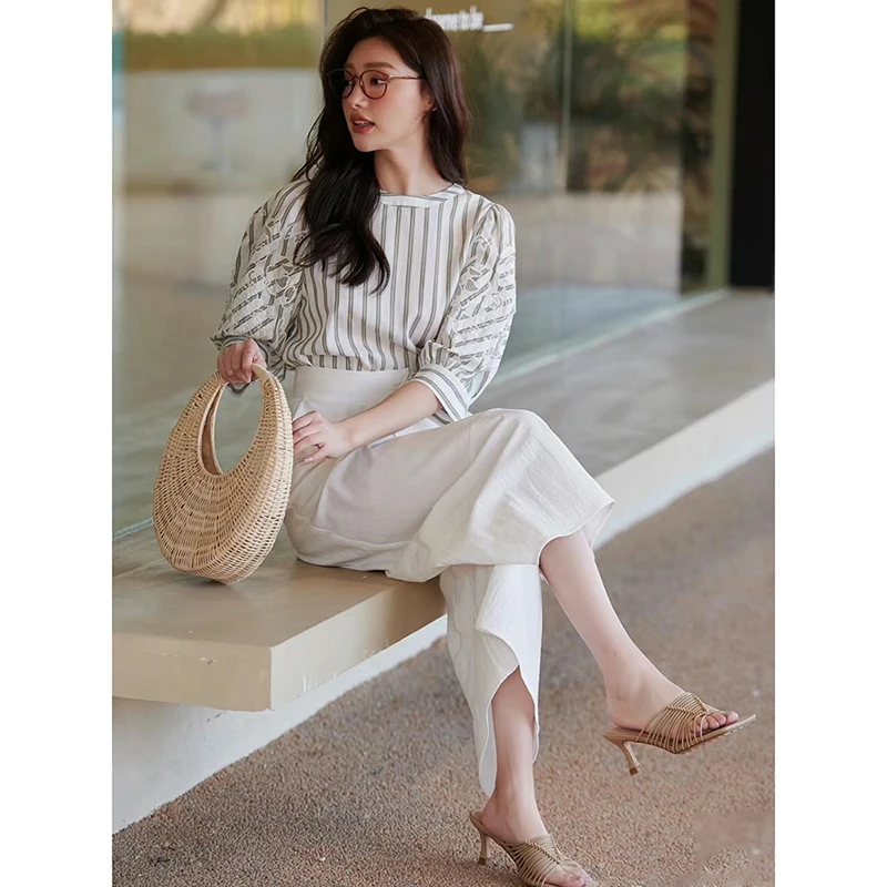 35699【碧系列】条纹设计感衬衫TB1189