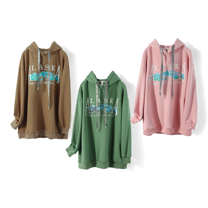 29223【画系列】加绒森系元气连帽卫衣22W5219