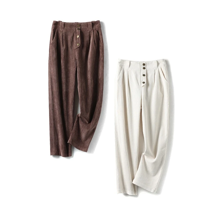 29128【木系列】美拉德条绒厚实休闲裤20435231K1