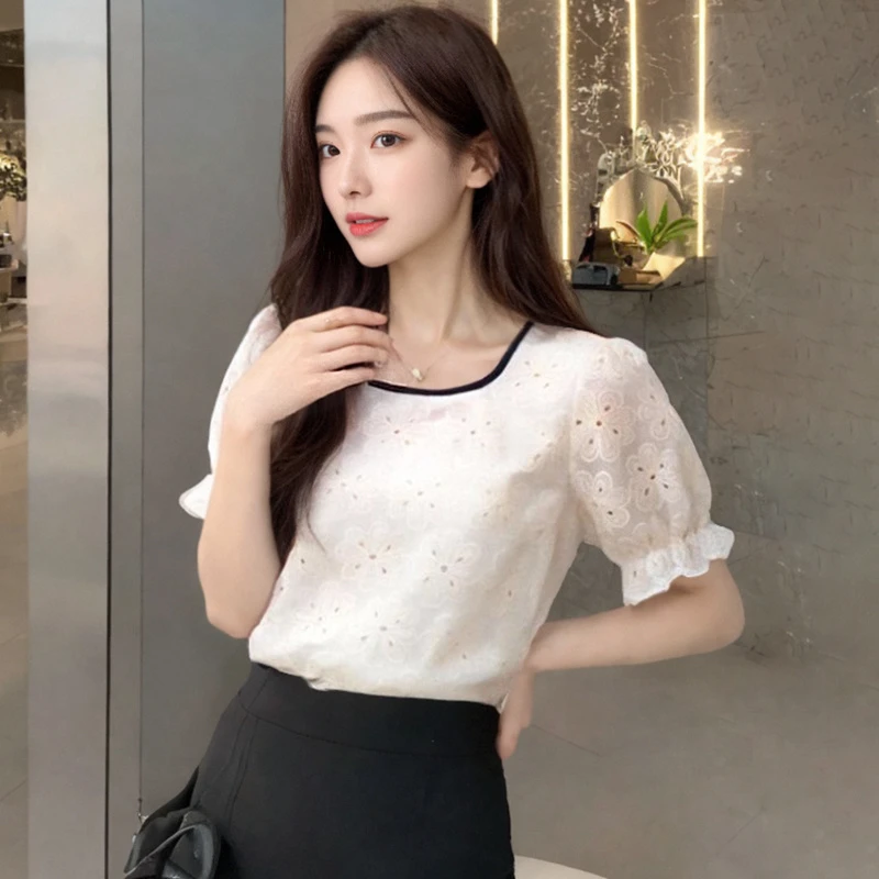 36558【东系列】印花镂空衬衫DH88A37