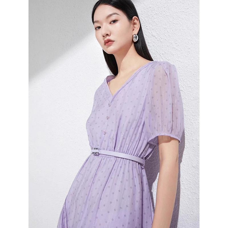 350098【袖系列】V领温柔连衣裙23SU03B06103