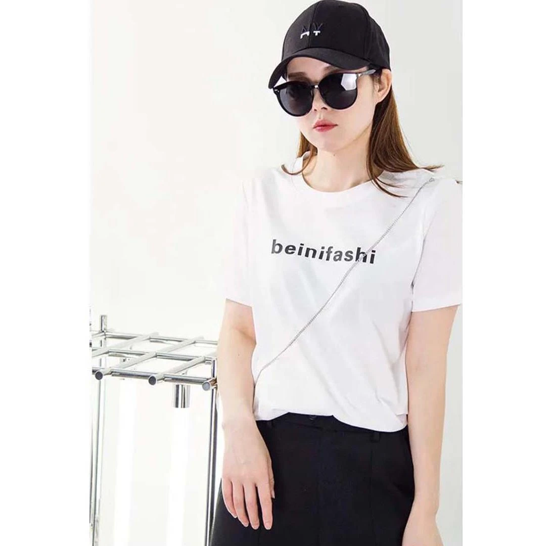 24389【琲系列】圆领印花短袖T恤B2ST24003