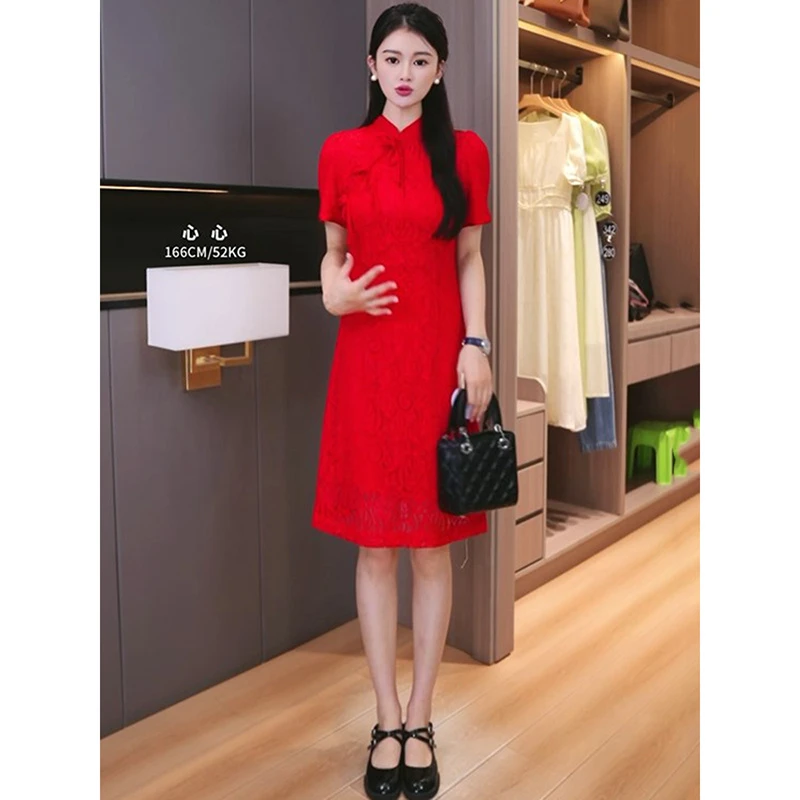 35371【朗系列】新中式盘扣旗袍连衣裙8Q223L303