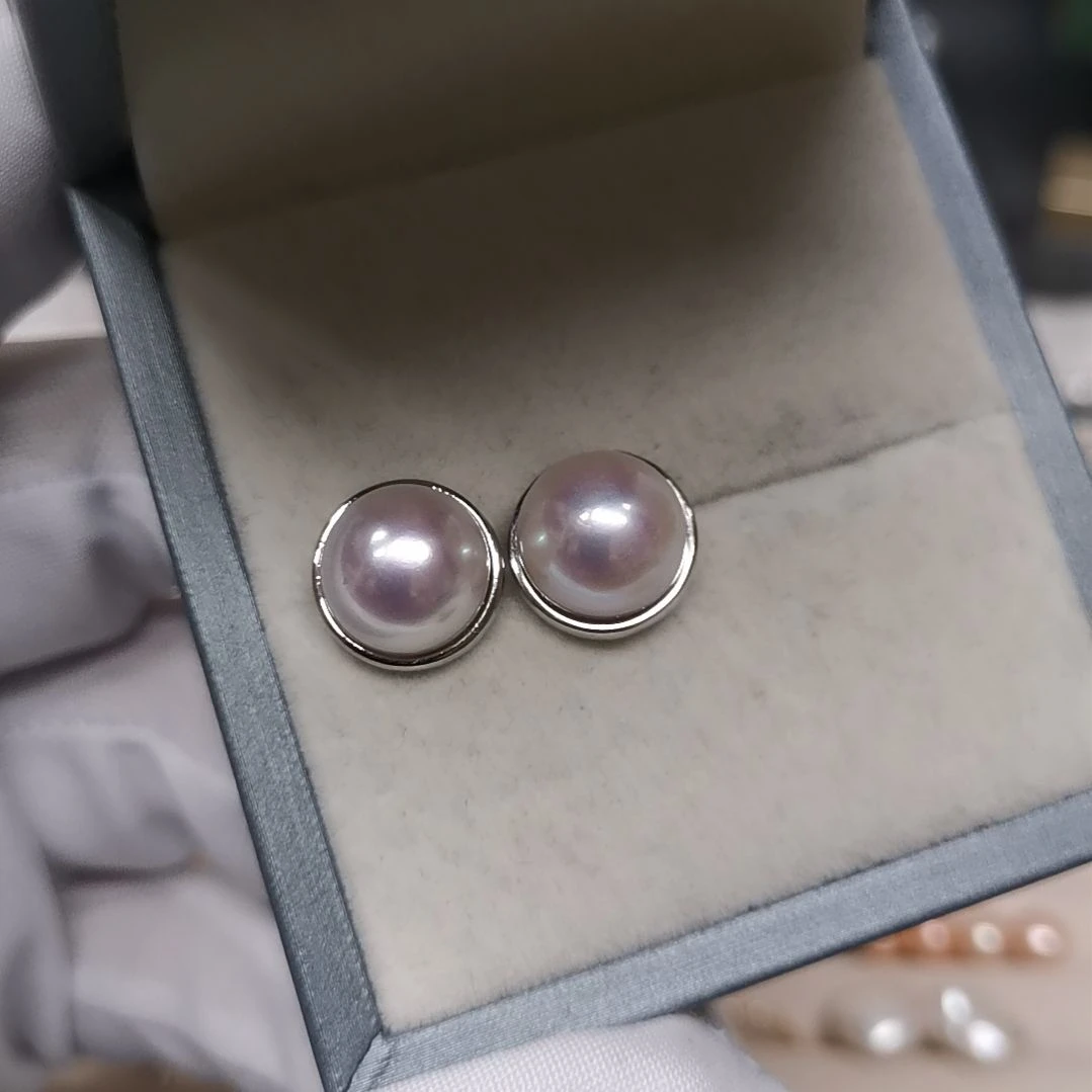 【闪购商品】淡水珍珠耳饰银S925镶嵌喜*