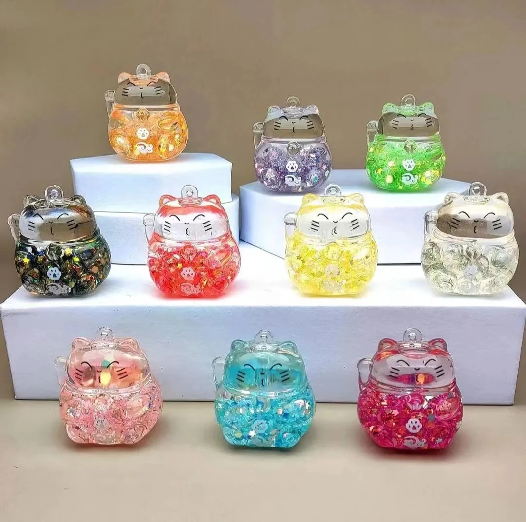 九宫格直播拆  【招财猫  】DIY钥匙扣摆，挂件