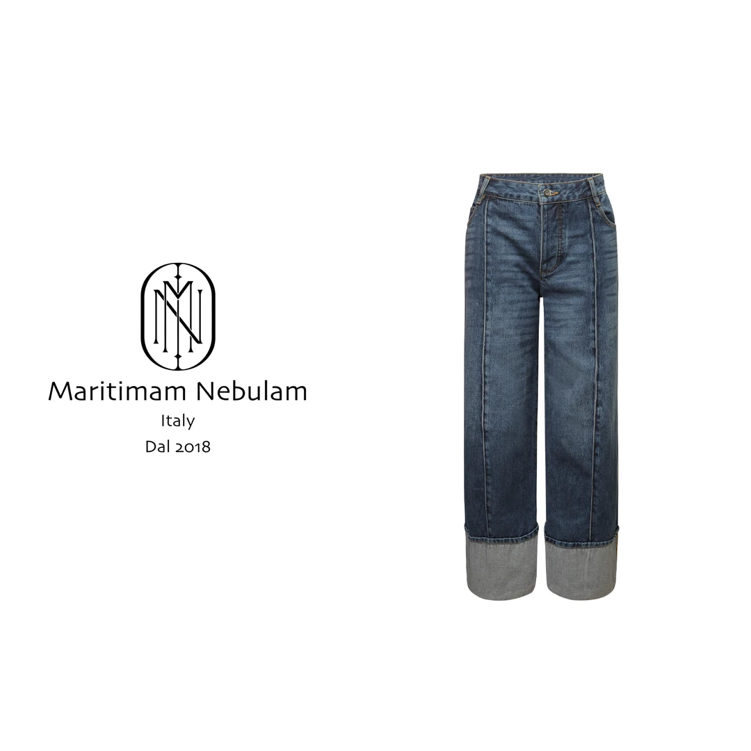 Maritimam Nebulam 马切拉塔重工弯刀翻脚牛仔裤  XZ005