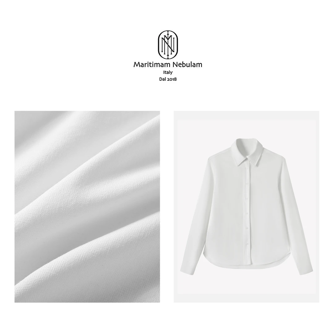 Maritimam Nebulam 【素影玉华】亚麻牛津布白衬衣 SZ716