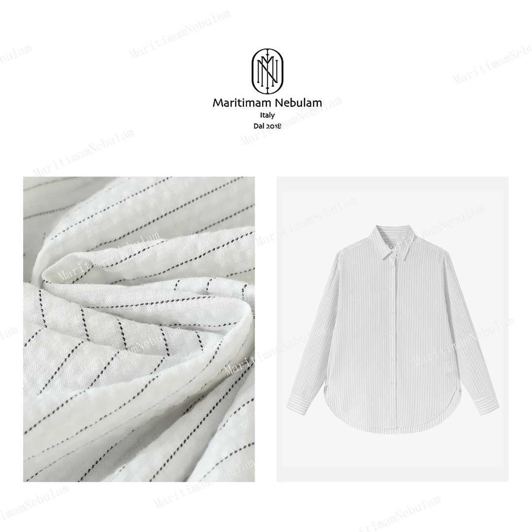 Maritimam Nebulam 【精致极简】进口棉色织面料条纹通勤衬衫 SZ472